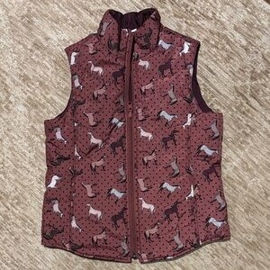 Ariat Kids' Horse Print Vest - Brown and Pink